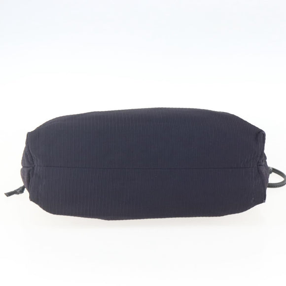 LOEWE Shoulder Bag Nylon Navy Gold Auth 159401