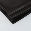 GUCCI Shoulder Bag Leather Dark Brown Gold Auth 159402-14