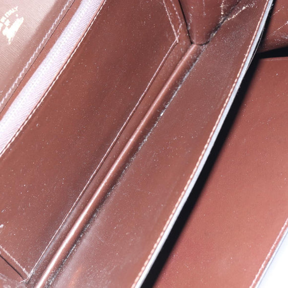 GUCCI Shoulder Bag Leather Dark Brown Gold Auth 159402