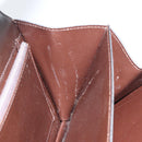 GUCCI Shoulder Bag Leather Dark Brown Gold Auth 159402-19