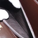 GUCCI Shoulder Bag Leather Dark Brown Gold Auth 159402-12