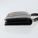 GUCCI Shoulder Bag Leather Dark Brown Gold Auth 159402-3