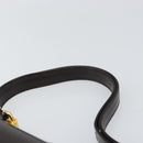 GUCCI Shoulder Bag Leather Dark Brown Gold Auth 159402-8
