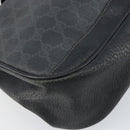 GUCCI GG Supreme Web Sherry Line Bag PVC Black Gold 116 02 076 Auth 159403-14