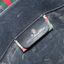 GUCCI GG Supreme Web Sherry Line Bag PVC Black Gold 116 02 076 Auth 159403-18