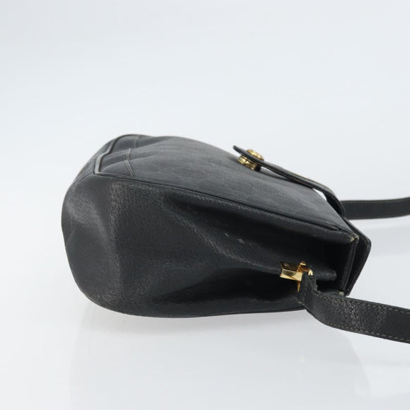 GUCCI GG Supreme Web Sherry Line Bag PVC Black Gold 116 02 076 Auth 159403