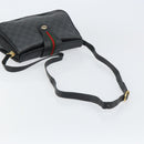 GUCCI GG Supreme Web Sherry Line Bag PVC Black Gold 116 02 076 Auth 159403-7