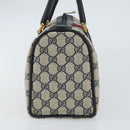 GUCCI GG Supreme Sherry Line Boston Bag PVC Navy Gold 69 02 006 Auth 159404-5