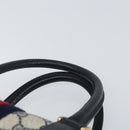 GUCCI GG Supreme Sherry Line Boston Bag PVC Navy Gold 69 02 006 Auth 159404-8