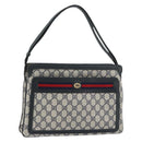 GUCCI GG Supreme Sherry Line Shoulder Bag PVC Navy Gold 41 02 090 Auth 159405-1
