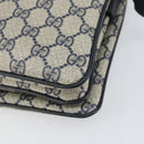GUCCI GG Supreme Sherry Line Shoulder Bag PVC Navy Gold 41 02 090 Auth 159405-12