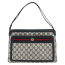 GUCCI GG Supreme Sherry Line Shoulder Bag PVC Navy Gold 41 02 090 Auth 159405-2