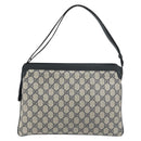 GUCCI GG Supreme Sherry Line Shoulder Bag PVC Navy Gold 41 02 090 Auth 159405-3