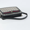 GUCCI GG Supreme Sherry Line Shoulder Bag PVC Navy Gold 41 02 090 Auth 159405-7