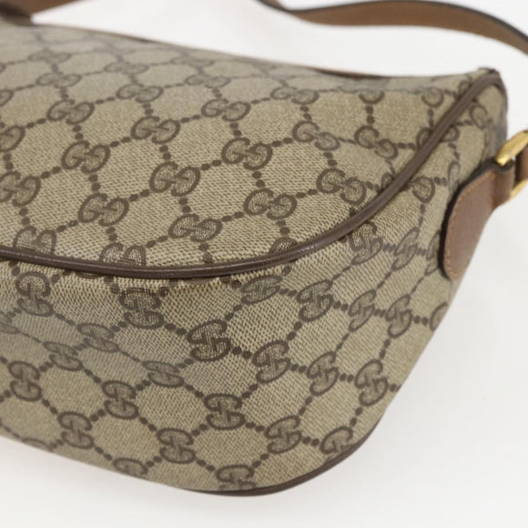 GUCCI GG Supreme Web Sherry Line Bag PVC Beige Gold 89 02 032 Auth 159407