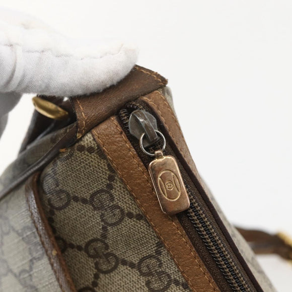 GUCCI GG Supreme Web Sherry Line Bag PVC Beige Gold 89 02 032 Auth 159407