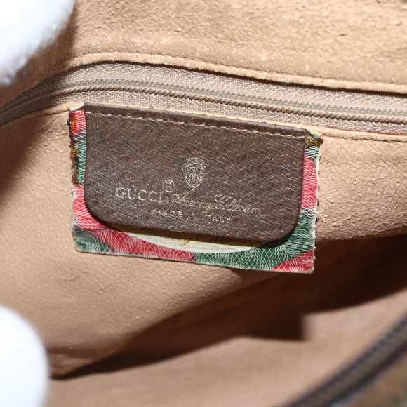 GUCCI GG Supreme Web Sherry Line Bag PVC Beige Gold 89 02 032 Auth 159407