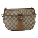 GUCCI GG Supreme Web Sherry Line Bag PVC Beige Gold 89 02 032 Auth 159407-13
