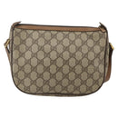 GUCCI GG Supreme Web Sherry Line Bag PVC Beige Gold 89 02 032 Auth 159407-2