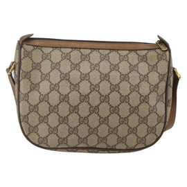GUCCI GG Supreme Web Sherry Line Bag PVC Beige Gold 89 02 032 Auth 159407 - 0