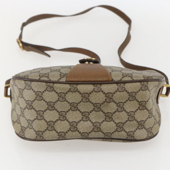 GUCCI GG Supreme Web Sherry Line Bag PVC Beige Gold 89 02 032 Auth 159407