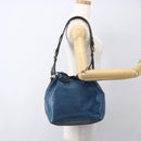LOUIS VUITTON Epi Petit Noe Shoulder Bag Bicolor Black Blue M44152 Auth 159409-20