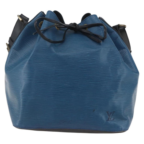 LOUIS VUITTON Epi Petit Noe Shoulder Bag Bicolor Black Blue M44152 Auth 159409