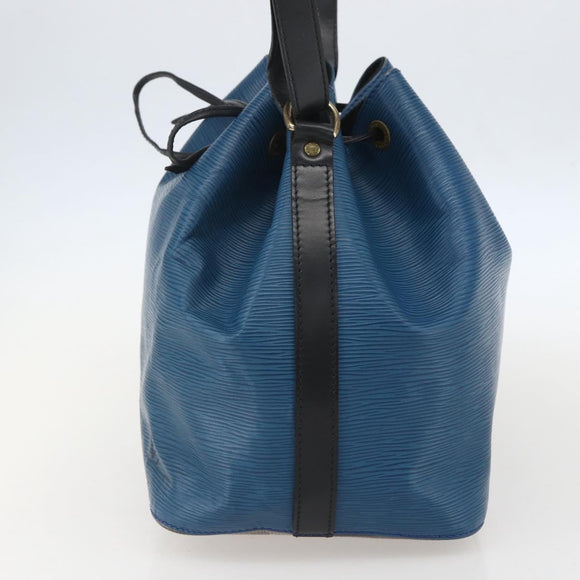 LOUIS VUITTON Epi Petit Noe Shoulder Bag Bicolor Black Blue M44152 Auth 159409