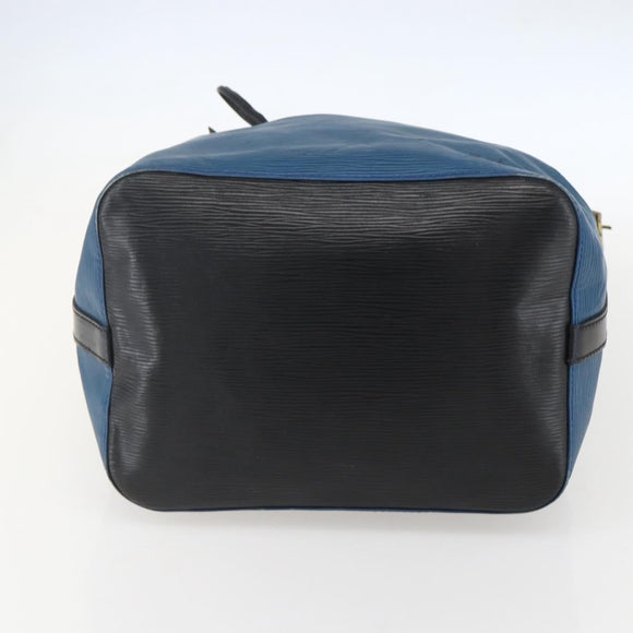 LOUIS VUITTON Epi Petit Noe Shoulder Bag Bicolor Black Blue M44152 Auth 159409