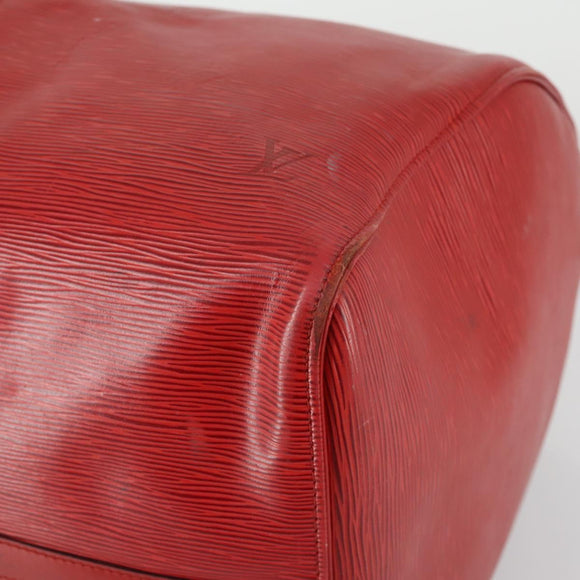 LOUIS VUITTON Epi Keepall 60 Boston Bag Red M42947 LV Auth 159412
