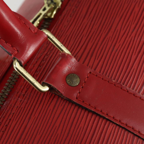 LOUIS VUITTON Epi Keepall 60 Boston Bag Red M42947 LV Auth 159412