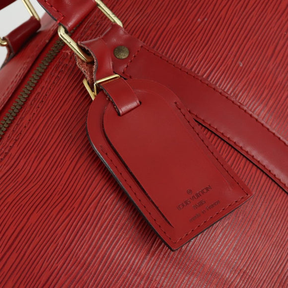 LOUIS VUITTON Epi Keepall 60 Boston Bag Red M42947 LV Auth 159412