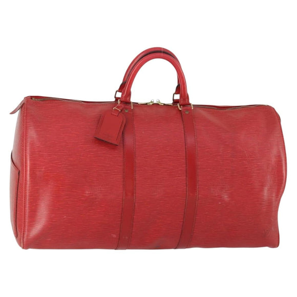 LOUIS VUITTON Epi Keepall 60 Boston Tasche Rot M42947 LV Auth 159412