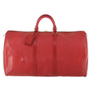 LOUIS VUITTON Epi Keepall 60 Boston Tasche Rot M42947 LV Auth 159412-13
