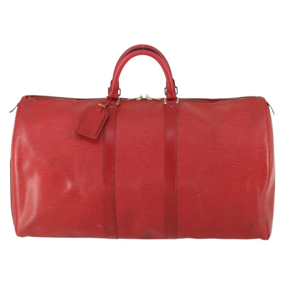 LOUIS VUITTON Epi Keepall 60 Boston Tasche Rot M42947 LV Auth 159412