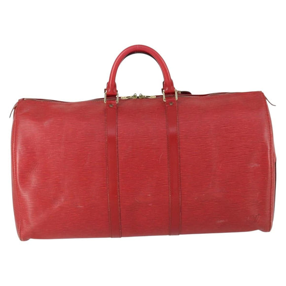 LOUIS VUITTON Epi Keepall 60 Boston Tasche Rot M42947 LV Auth 159412