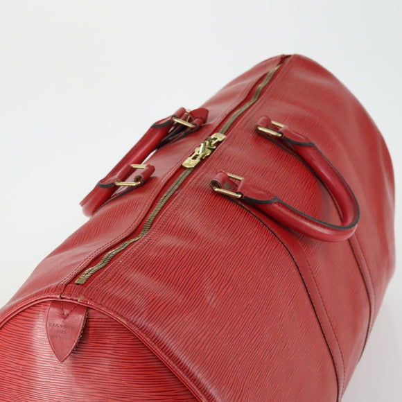 LOUIS VUITTON Epi Keepall 60 Boston Tasche Rot M42947 LV Auth 159412