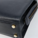 Salvatore Ferragamo Gancini Hand Bag Leather Navy Gold Auth 159421-9