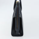 Salvatore Ferragamo Gancini Hand Bag Leather Navy Gold Auth 159421-4