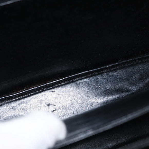 BALLY Hand Bag Leather 2way Black Gold Auth 159425