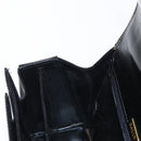 BALLY Hand Bag Leather 2way Black Gold Auth 159425-21