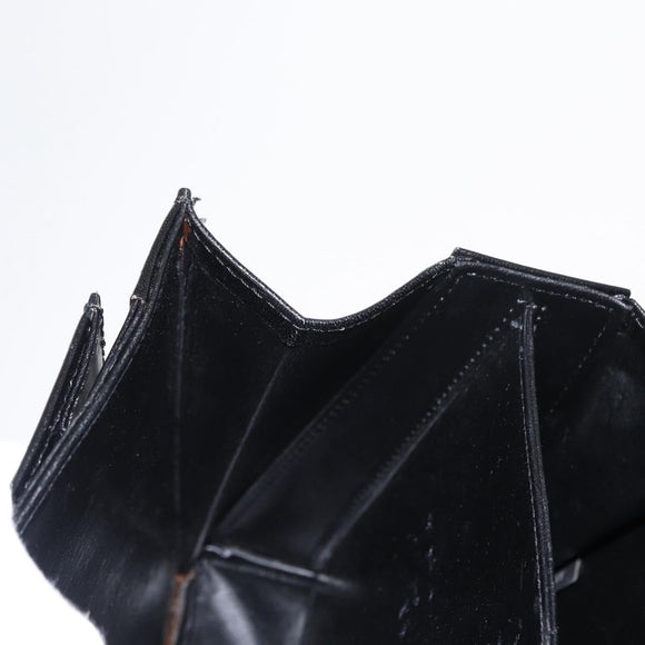 BALLY Hand Bag Leather 2way Black Gold Auth 159425