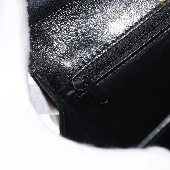 BALLY Hand Bag Leather 2way Black Gold Auth 159425