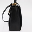 BALLY Hand Bag Leather 2way Black Gold Auth 159425-3