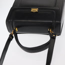 BALLY Hand Bag Leather 2way Black Gold Auth 159425-6