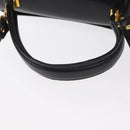 BALLY Hand Bag Leather 2way Black Gold Auth 159425-7
