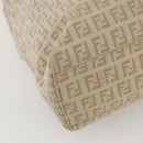 FENDI Zucchino Canvas Tote Bag Beige Gold Auth 159426-18