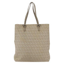 FENDI Zucchino Canvas Tote Bag Beige Gold Auth 159426-13