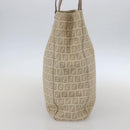FENDI Zucchino Canvas Tote Bag Beige Gold Auth 159426-3