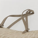 FENDI Zucchino Canvas Tote Bag Beige Gold Auth 159426-14